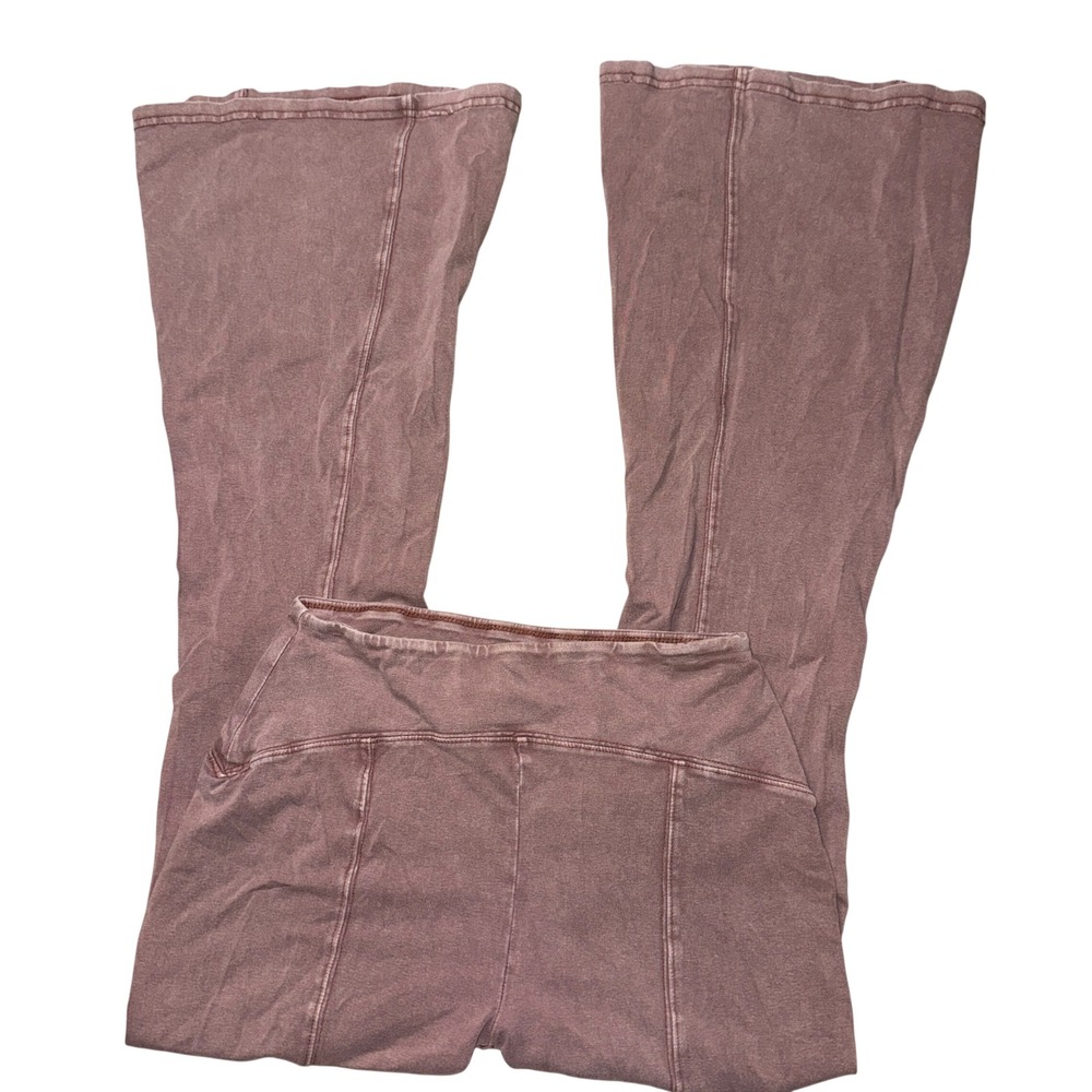 Out From Under urban outfitters Flare Leggings M Mauve Mineral Wash High Waisted